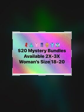 $20 Mystery Bundles - Women's 2X-3X (18-20) variety items 4 or 5 pieces